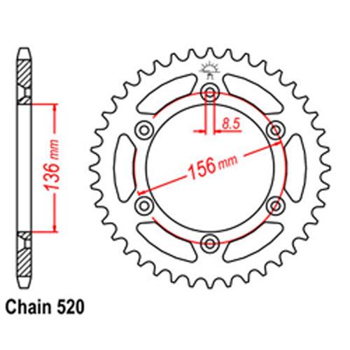 Rear Sprocket - Steel 41T 520P