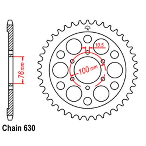 Rear Sprocket - Steel 42T 630P