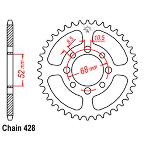 Rear Sprocket - Steel 32T 428P D/D