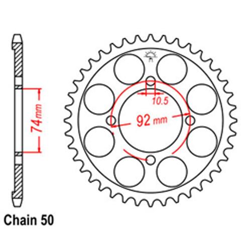 Rear Sprocket - Steel 39T 530P