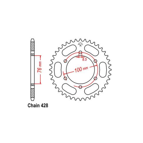 Rear Sprocket - Steel 42T 428P