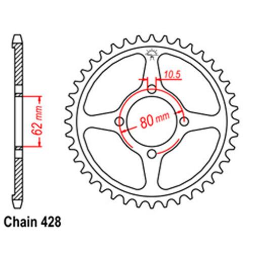 Rear Sprocket - Steel 49T 428P