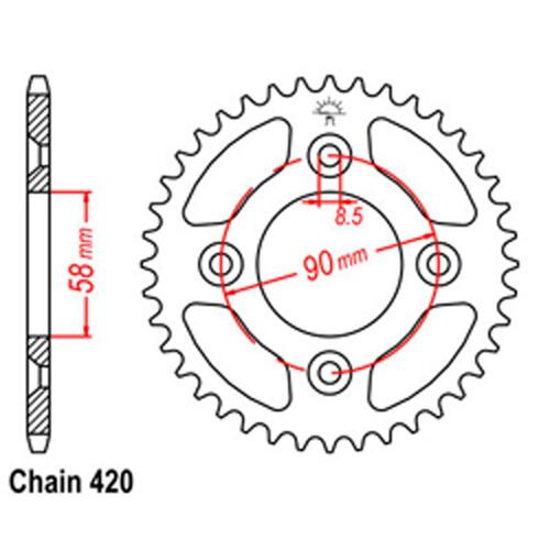 Rear Sprocket - Steel 37T 420P