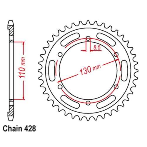 Rear Sprocket - Steel 48T 428P