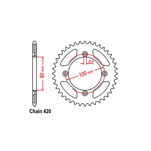 Rear Sprocket - Steel 38T 420P