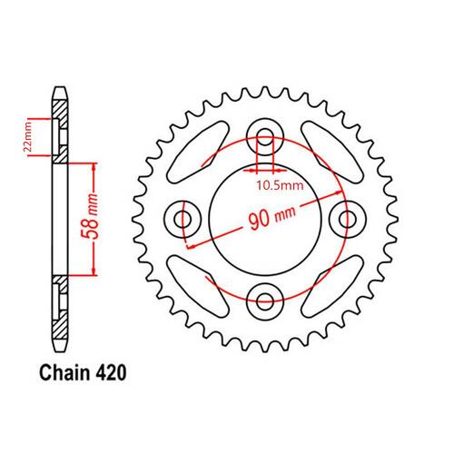 Rear Sprocket - Steel 37T 420P Grom 22'