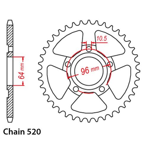 Rear Sprocket - Steel 47T 520P