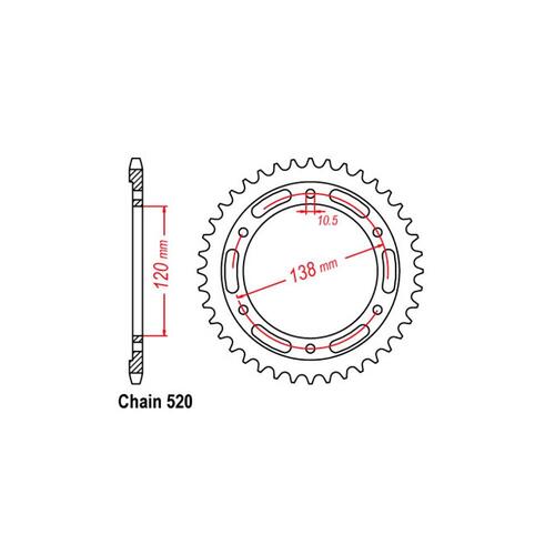 Rear Sprocket - Steel 36T 520P