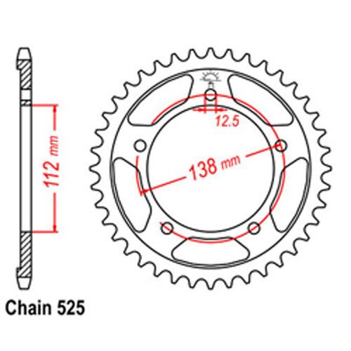 Rear Sprocket - Steel 41T 525P