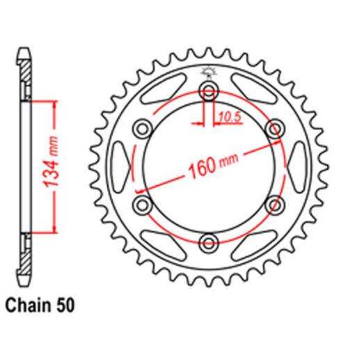 Rear Sprocket - Steel 42T 530P