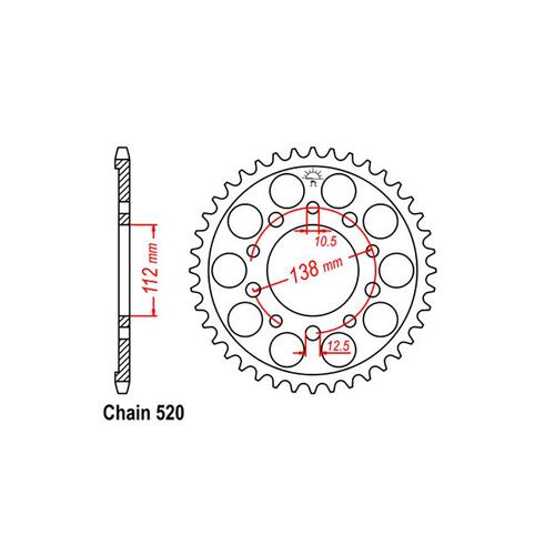 Rear Sprocket - Steel 41T 520P