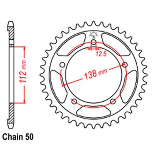 Rear Sprocket - Steel 41T 530P