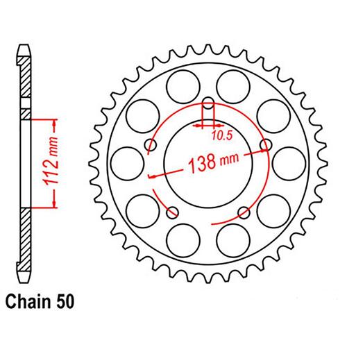 Rear Sprocket - Steel 48T 530P