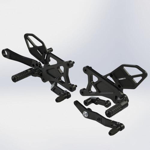 Vortex Rearsets (Black) - Yamaha YZF-R1 ('15-24) (Adjustable)