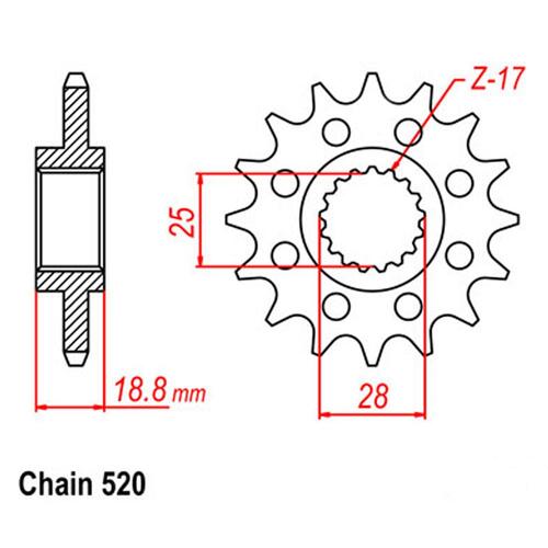 Front Sprocket - Steel 15T 520P