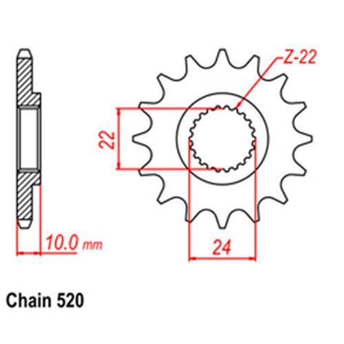 Front Sprocket - Steel 14T 520P