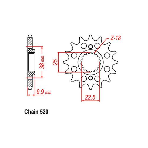 Front Sprocket - Steel 13T 520P