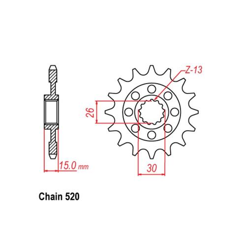 Front Sprocket - Steel 17T 520P