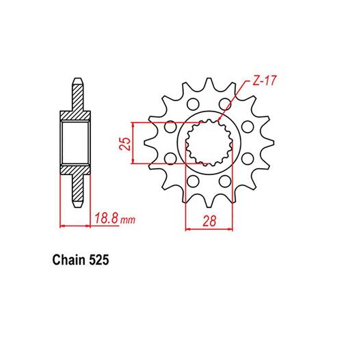 Front Sprocket - Steel 19T 525P