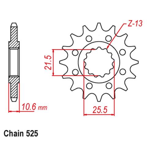 Front Sprocket - Steel 14T 525P