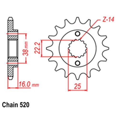 Front Sprocket - Steel 15T 520P