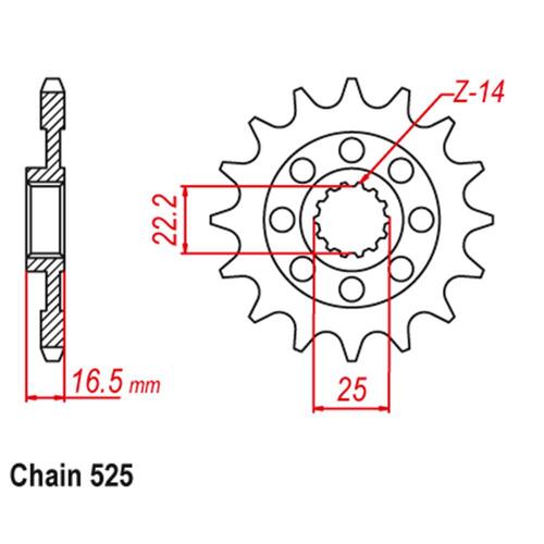 Front Sprocket - Steel w/Rubber Cush 15T 525P