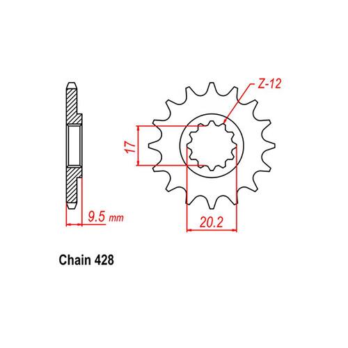 Front Sprocket - Steel 13T 428P