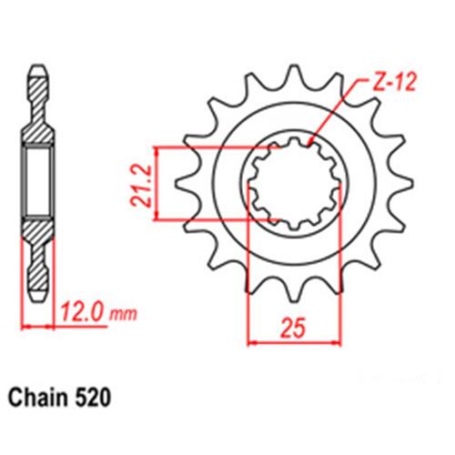 Front Sprocket - Steel 14T 520P