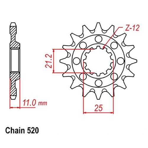 Front Sprocket - Steel 13T 520P