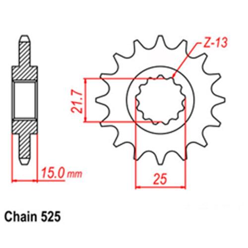 Front Sprocket - Steel 14T 525P