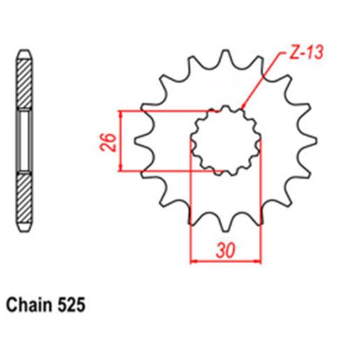 Front Sprocket - Steel 19T 525P