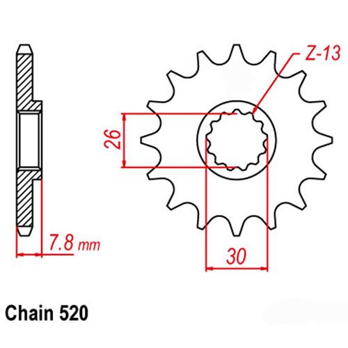 Front Sprocket - Steel 18T 525P