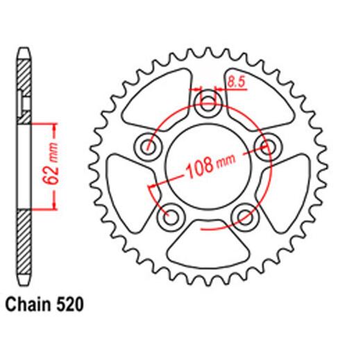 Rear Sprocket - Steel 41T 520P