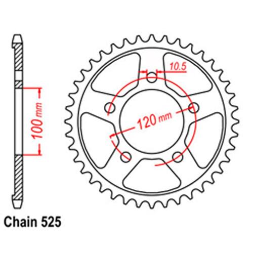 Rear Sprocket - Steel 40T 525P