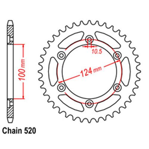 Rear Sprocket - Steel 40T 520P