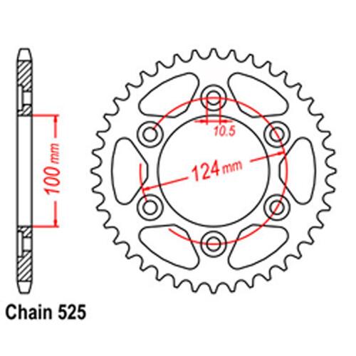 Rear Sprocket - Steel 38T 525P