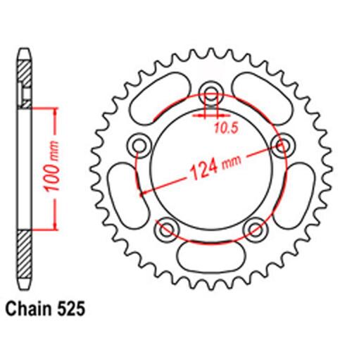 Rear Sprocket - Steel 36T 525P