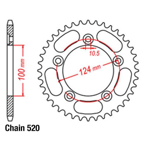 Rear Sprocket - Steel 39T 520P