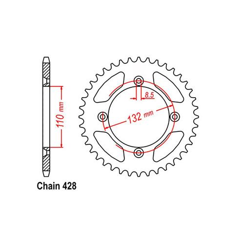 Rear Sprocket - Steel 46T 428P