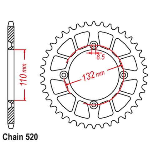 Rear Sprocket - Steel 46T 520P