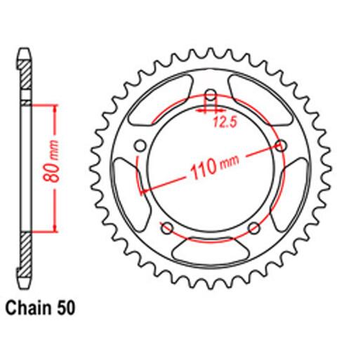 Rear Sprocket - Steel 40T 530P