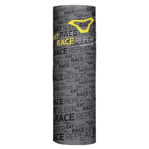 Macna Neck Tube "EAT SLEEP RACE REPEAT" - Dark Grey