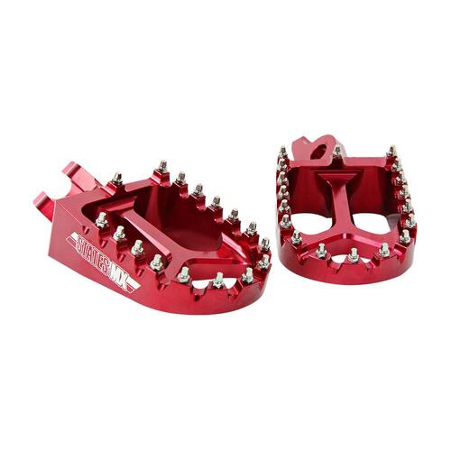 States MX S2 Alloy Off Road Footpegs - Suzuki - Red