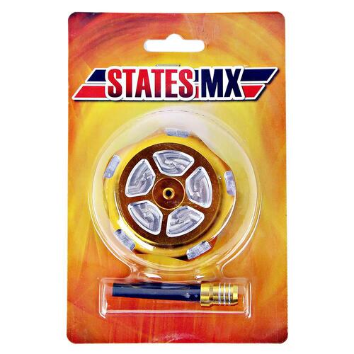 States MX Tank Cap - Gold