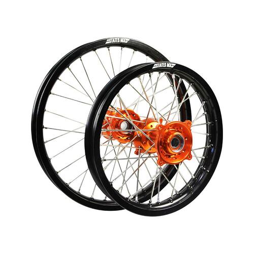 States MX Wheel Set - Excel/Rw Ktm 65Sx F14/R12 01-Up Blk/Org