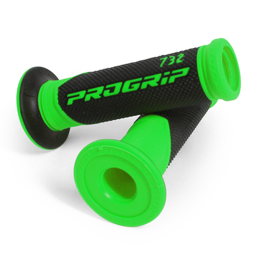 Progrip Fluro Green Dual Density 732 Open End Grips