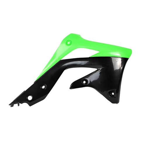 Polisport Radiator Shrouds - Kaw KX450F ('12-15) - Green/Black