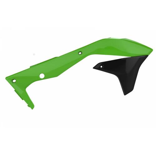 Polisport Radiator Shrouds - Kaw KX450F ('16-17) - Green/Black