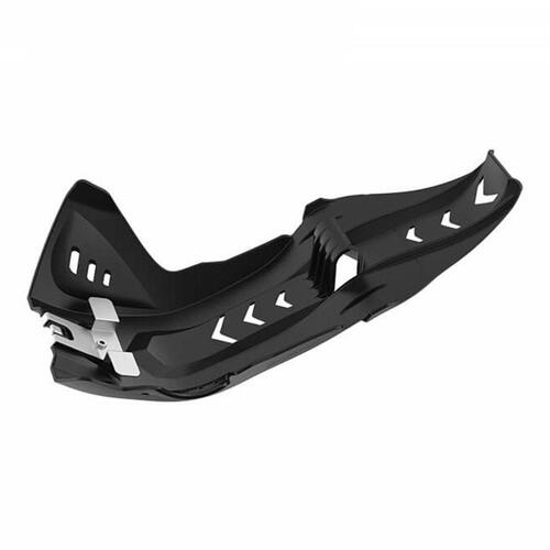 Polisport Fortress Skid Plate w/ Linkage Guard - KTM/Husq. - Black