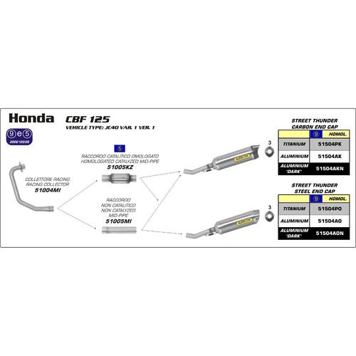 Arrow Mid-Pipe for Hon CBR125R ('11-13) in SS